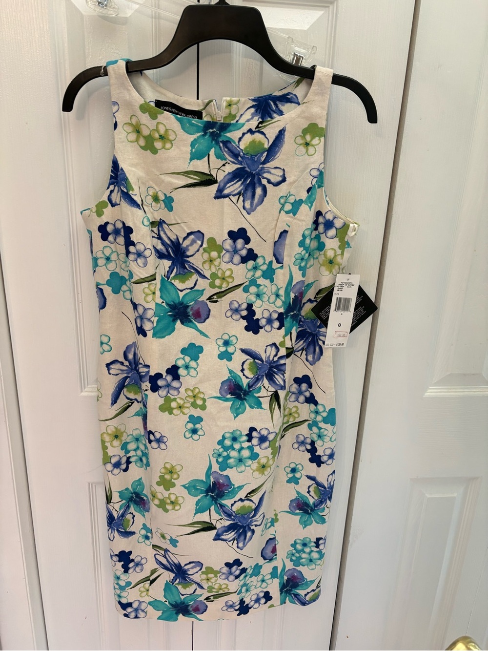 Jones New York Floral Sheath Dress - Blue, Teal & Green